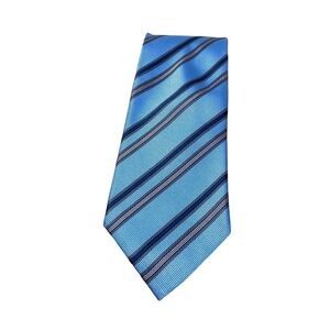 Banana Republic dress tie blue with grey stripes. 100% Silk